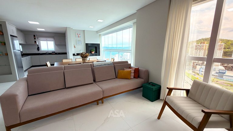 Apto Vista Mar de Alto Padrão em Itapema, 3 Quartos | ASA